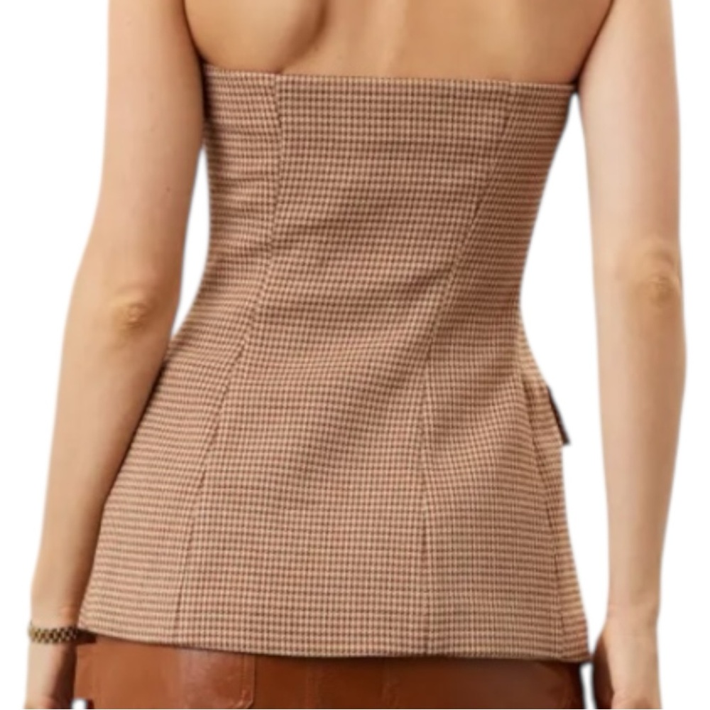 Favorite Daughter Phoebe Bustier Strapless Houndstooth 14 - Picture 5 of 9